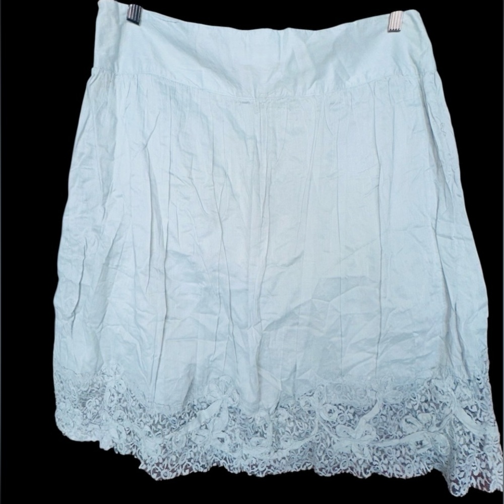 Elegant mint green 💯 % COTTON Trim Skirt Size L